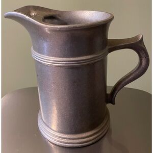 Vintage Pewter Tavern Pitcher with Ice Lip, 9”